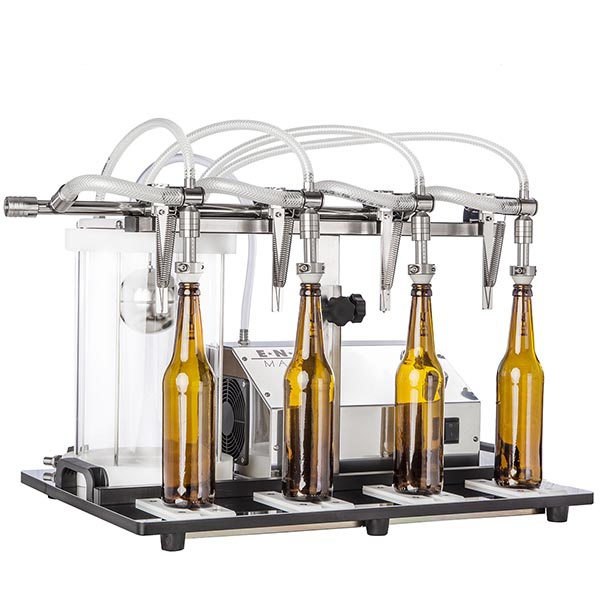 Enolmaster standard version with 4 spouts with beer bottles